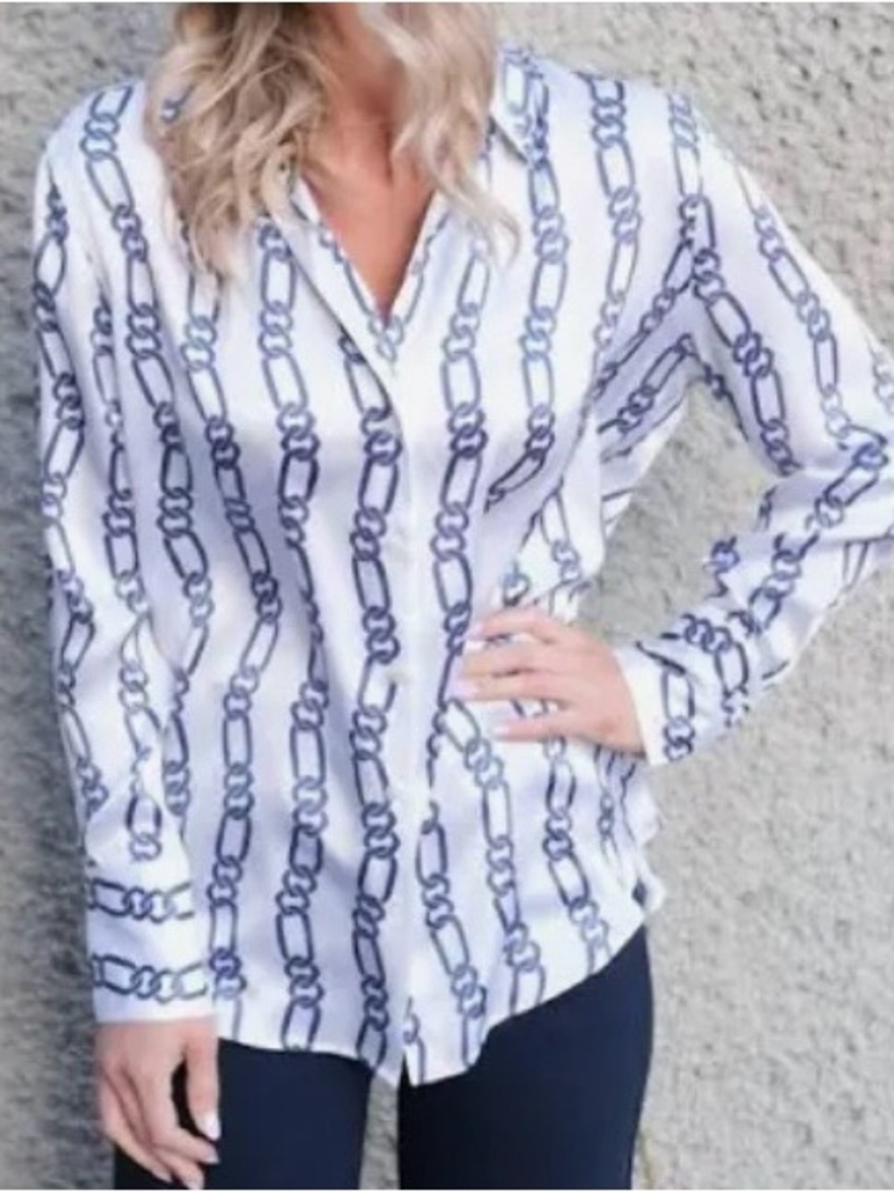 Rails Dorian Chain Stripe Design Button-Down Shirt